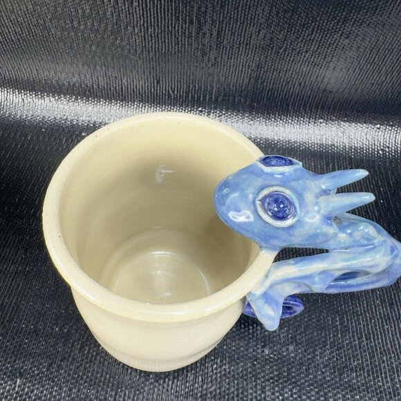 Fired Figments Pottery Coffee Mug Cup Artist Signed Stephanie Krist Large Dragon - Picture 8 of 13